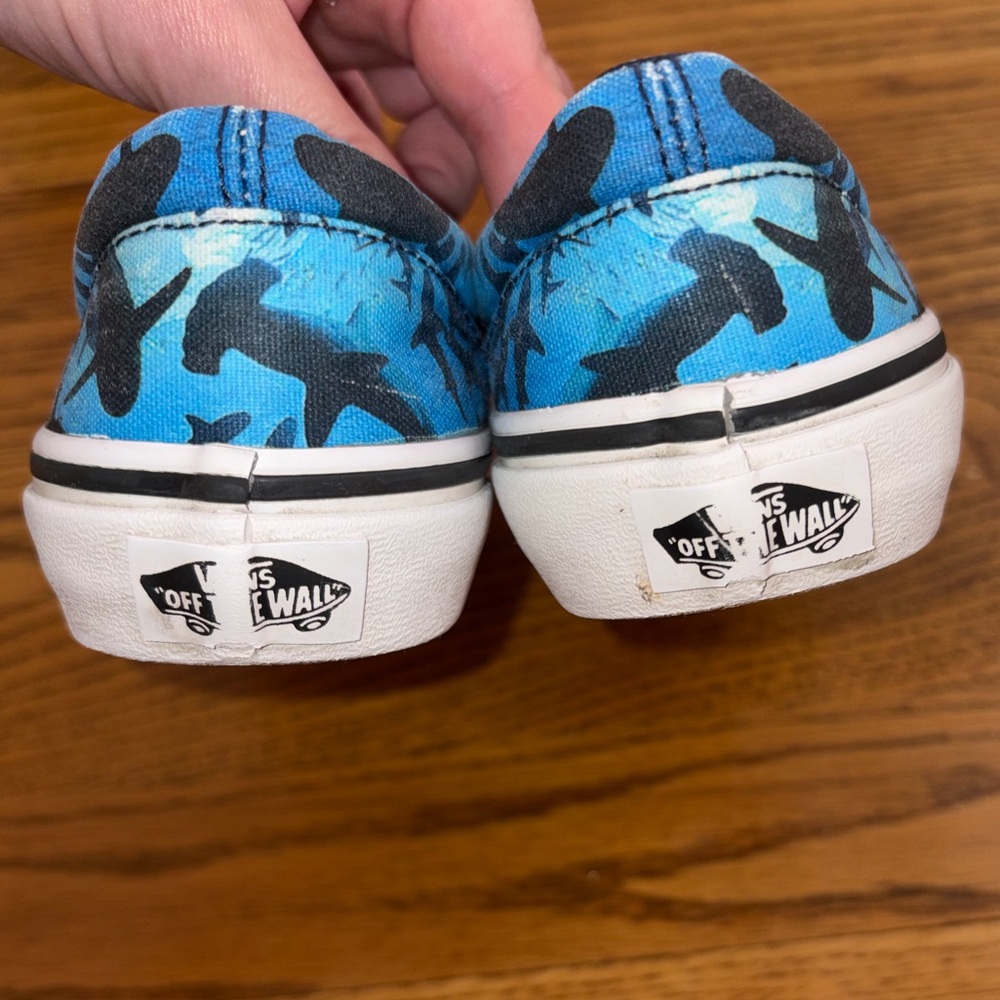 Vans Kids Blue Shark Print Slip-On Sneakers - Picture 8 of 8